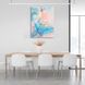 Картина абстракция пудрово-розовый с голубо-золотыми тонами на холсте 11112 фото 3