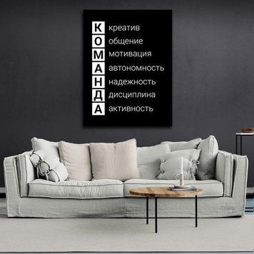 Картина для мотивації в офіс Команда на полотні 10069 фото