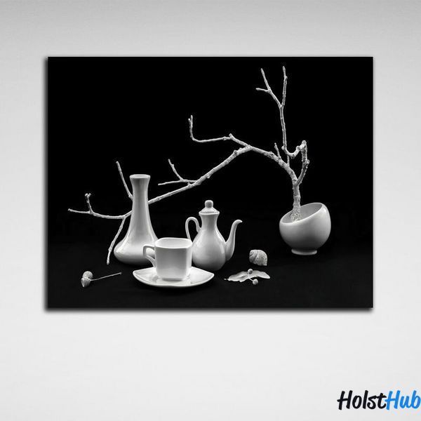 Картина для кухни Black and white etude на холсте 10096 фото