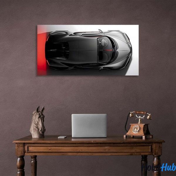 Картина машина Bugatti Chiron на холсте 10640 фото