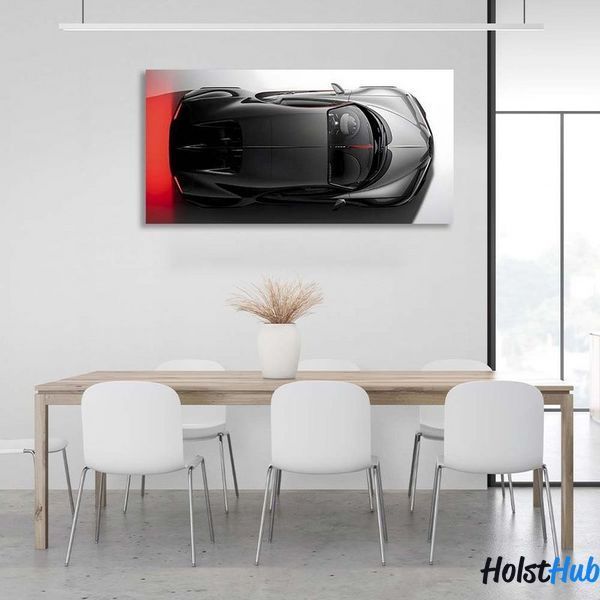 Картина машина Bugatti Chiron на холсте 10640 фото