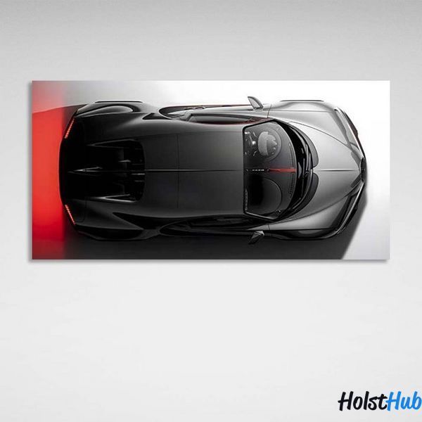 Картина машина Bugatti Chiron на холсте 10640 фото