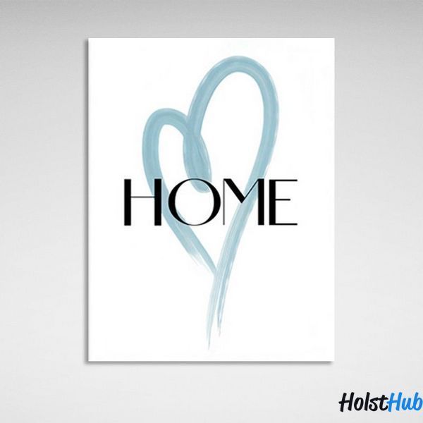 Картина напис HOME на білому тлі на полотні 11788 фото