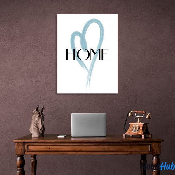 Картина напис HOME на білому тлі на полотні 11788 фото