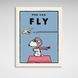 Картина собачка и птичка с надписью YOU CAN FLY на холсте 11799 фото 2