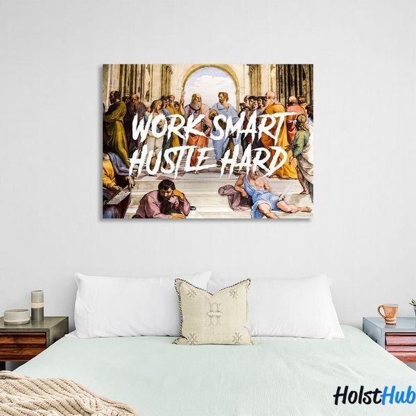 Картина на стіну в офіс для мотивації Філософи Work smart hustle hard на полотні 10182 фото
