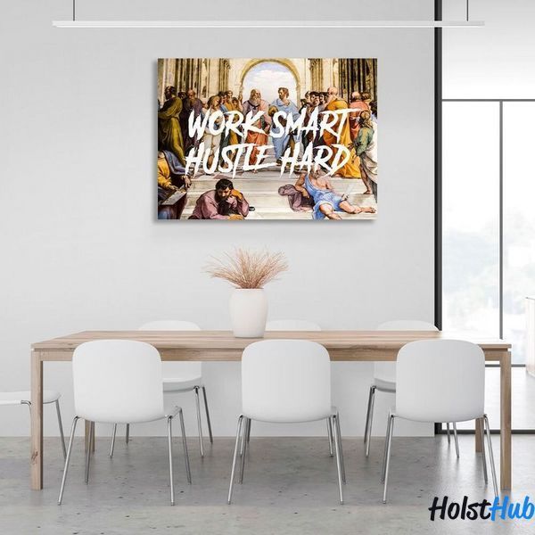 Картина на стіну в офіс для мотивації Філософи Work smart hustle hard на полотні 10182 фото