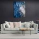 Картина для інтер'єру Абстаракція синьо-блакитна та пісок на полотні 10191 фото 1