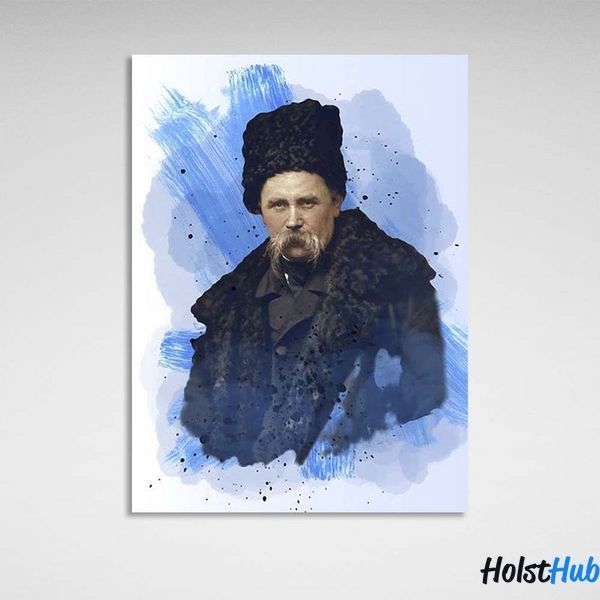 Картина Тарас Шевченко на блакитному тлі на полотні 10417 фото