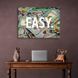 Картина напис "EASY." на тлі доларів на полотні 11618 фото 4