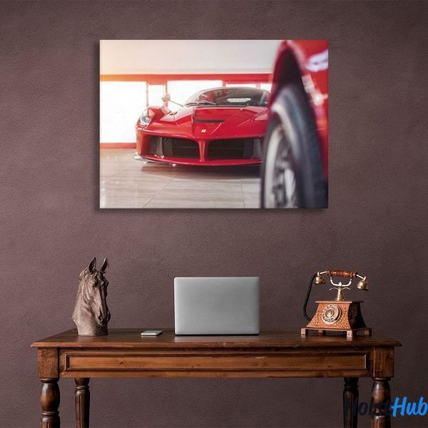Картина красный Ferrari на холсте 11668 фото