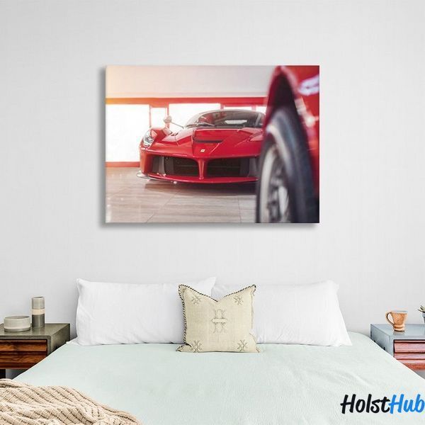 Картина красный Ferrari на холсте 11668 фото