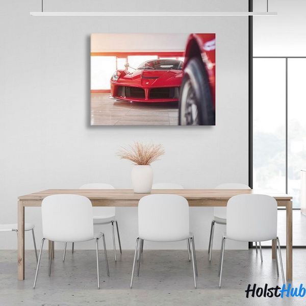 Картина красный Ferrari на холсте 11668 фото
