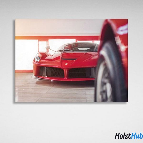 Картина красный Ferrari на холсте 11668 фото