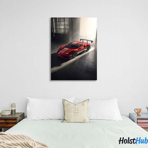 Картина машина Ferrari 296 Challenge на холсте 12124 фото