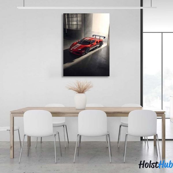 Картина машина Ferrari 296 Challenge на холсте 12124 фото