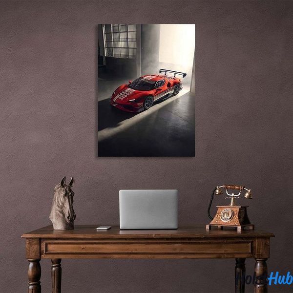 Картина машина Ferrari 296 Challenge на холсте 12124 фото