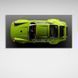 Картина на стену интерьерная автомобиль Porsche 911 салатовый зеленый Порше на сером фоне на холсте 10195 фото 2