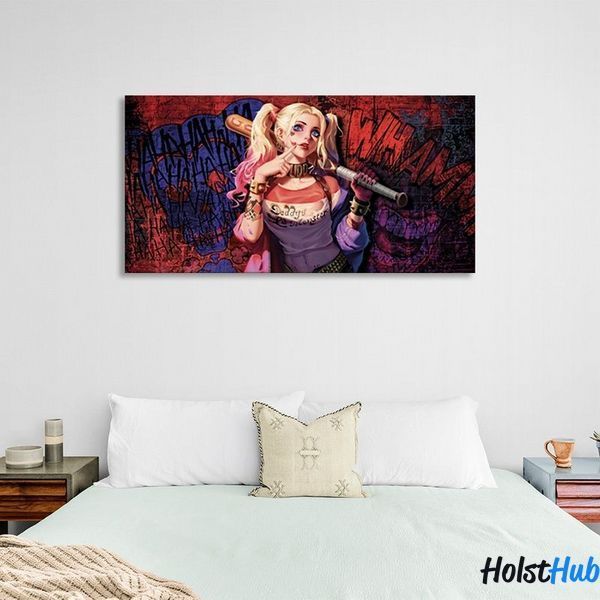 Картина з графіті Harley Quinn на полотні 11714 фото