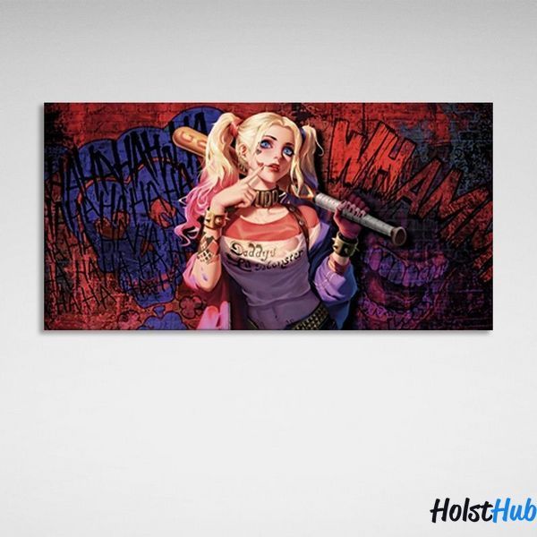 Картина з графіті Harley Quinn на полотні 11714 фото