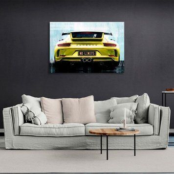 Картина Porsche ззаду номера "немає ліміту" на полотні 11645 фото