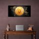 Картина Золотая монета Bitcoin фоне карты на холсте 10503 фото 3