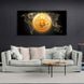 Картина Золотая монета Bitcoin фоне карты на холсте 10503 фото 1
