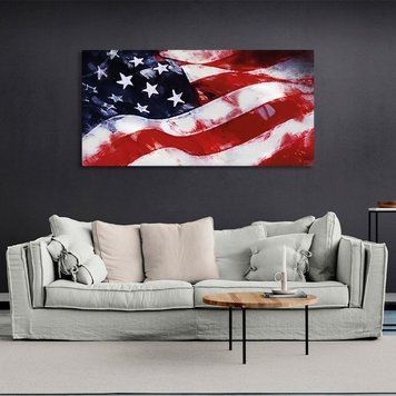 Картина флаг США на холсте 11765 фото