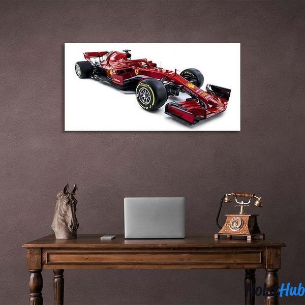Картина машина Гоночний болід Ferrari SF71H на полотні 12128 фото