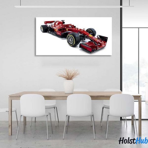 Картина машина Гоночний болід Ferrari SF71H на полотні 12128 фото