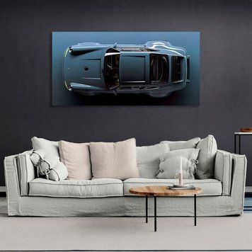 Картина на стіну інтер'єрна автомобіль Porsche 911 Блакитний синій Порше на полотні 10530 фото