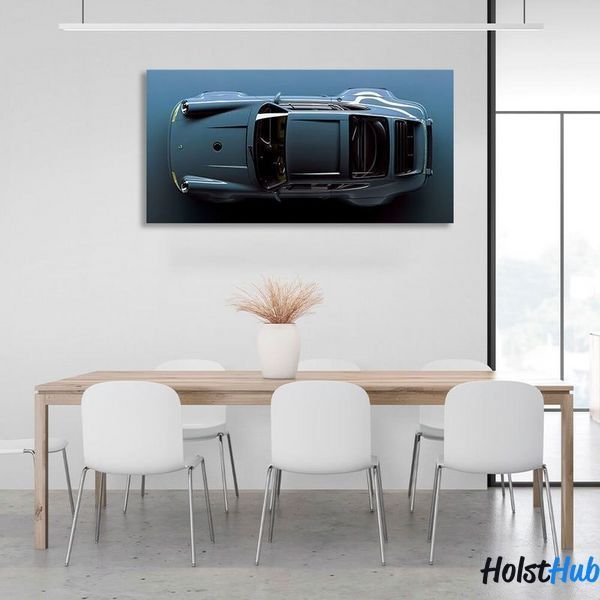 Картина на стіну інтер'єрна автомобіль Porsche 911 Блакитний синій Порше на полотні 10530 фото