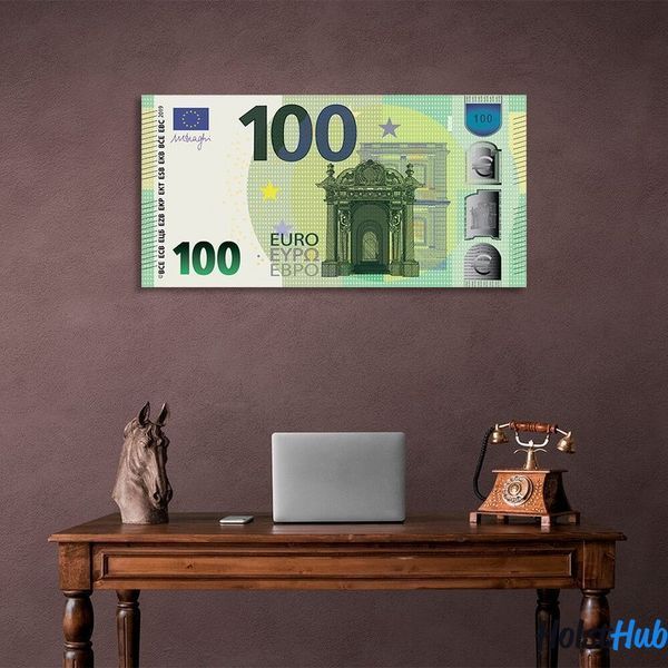 Картина в офіс для мотивації 100 євро новий дизайн на полотні 10713 фото