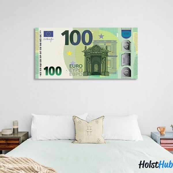 Картина в офіс для мотивації 100 євро новий дизайн на полотні 10713 фото