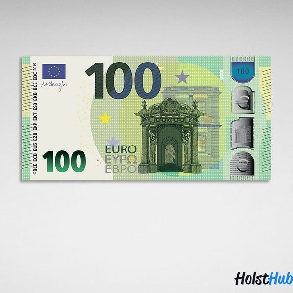 Картина в офіс для мотивації 100 євро новий дизайн на полотні 10713 фото