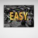 Картина напис "EASY." на тлі монет біткоїна доларів на полотні 11623 фото 2