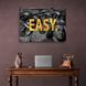 Картина напис "EASY." на тлі монет біткоїна доларів на полотні 11623 фото 4